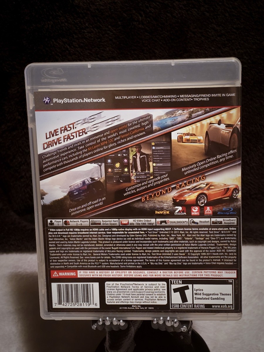 プレステ3、WiiU2台、PC Test Drive Unlimited 2 - TDU2 - PS3 - Playstation 3 game complete