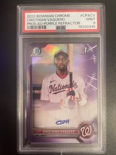 2022 1st Bowman Chrome Prospects Purple Refractor CRISTHIAN VAQUERO BCP 166/250 