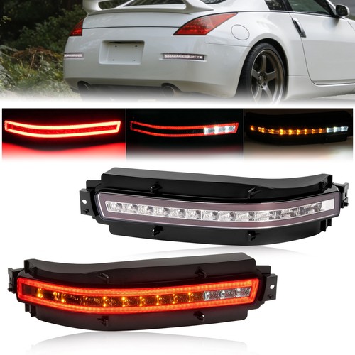 Pair Smoke Tail Light 4-in-1 w/ LED Turn Signal Sequential For Nissan 350Z 03-09