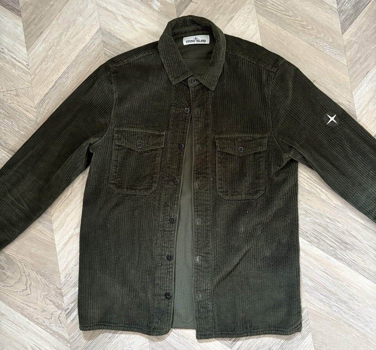 STONE ISLAND Corduroy Button Up Shirt/Overshirt/Jacket Small UK