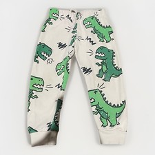 H M Sweat Pants Joggers Dinosaur Kids White Size 3