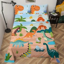 Dinosaur Sheets Twin Boys 4 Pieces Bed Sheets Set 3D Cartoon Dinosaurs Bed Sh...