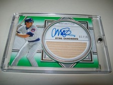 2022 TOPPS DEFINITIVE GREEN RYNE SANDBERG BAT AUTO SIGNED #D1/10 CHICAGO CUBS