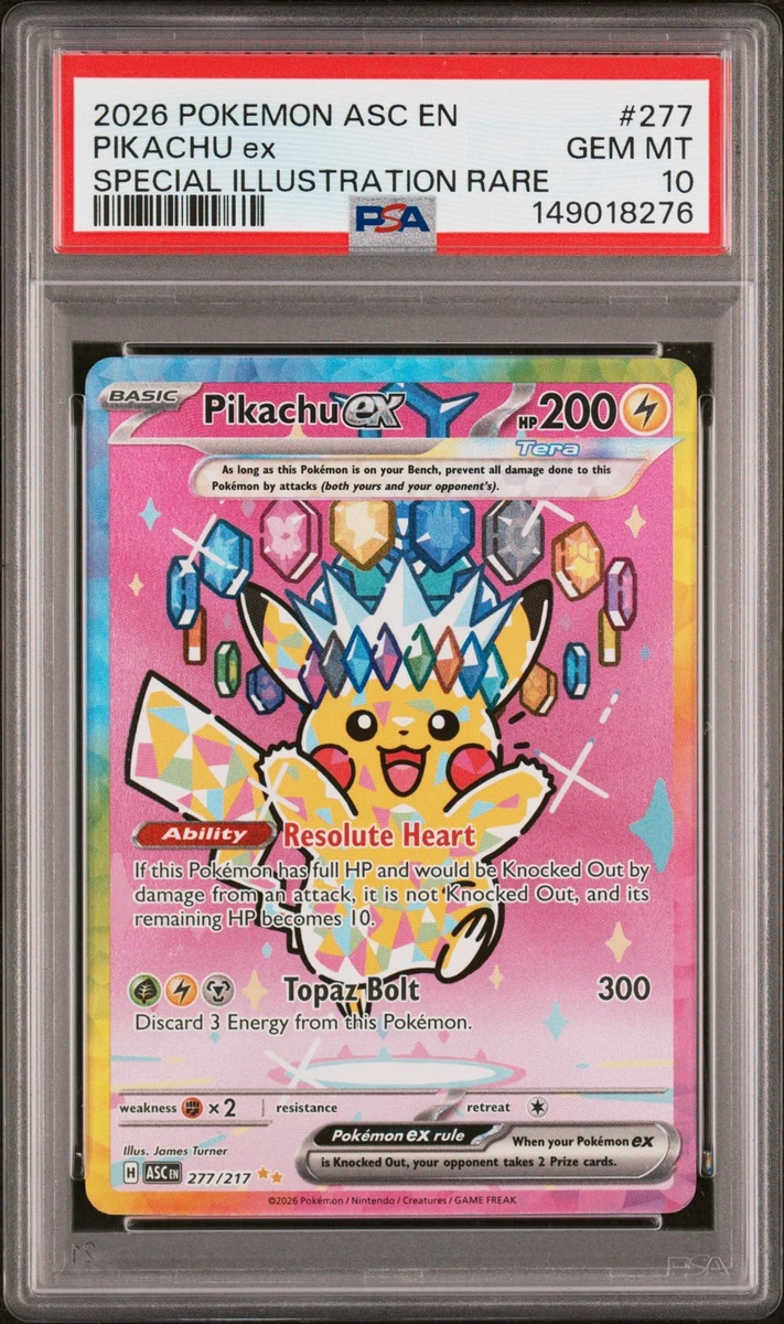 Pikachu Pokémon TCG Grade 10 Rare Individual Collectible Card Game