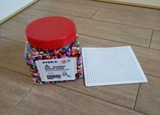 Ikea Pyssla Beads Tub 600g Mixed Colours & Square Board