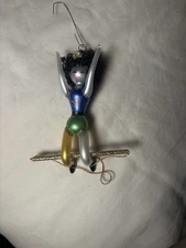 Di Carlini Trapeze Girl Ornament Made In Italy Hand Painted Glass Vintage