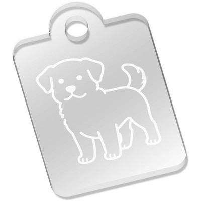 Schlüsselanhänger/Schlüsselanhänger ''Dog Line Art'' lasergraviert klar Acryl (AK059858)