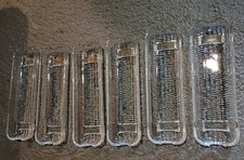 set of6 Colony Corn On The Cob Set MCM Vintage 8 1/2"Clear Embossed Glass Dishes