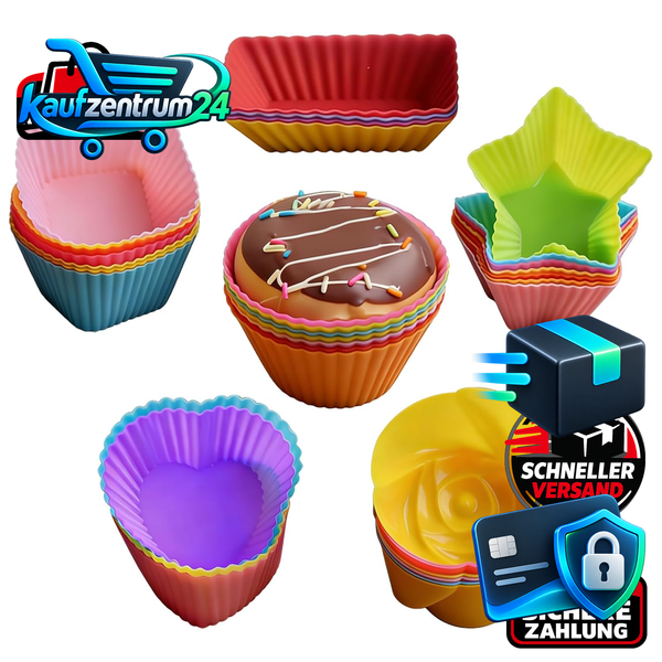 Silikon MuffinföRmchen 48 StüCk Wiederverwendbar Bpa-Frei BackzubehöR KüChe-image