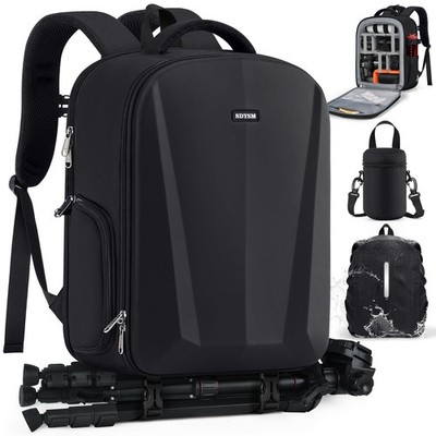 SDYSM Camera Backpack, Hardshell DSLR/SLR Camera Bag with Lens Pouch & 15.6'' ...