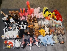 Lot Of 62 Ty Beanie Babies, Includes 3 Beanie Buddies, Inch, pinky, bongo