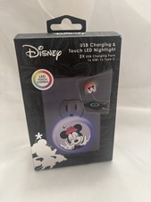 Disney Minnie USB Charging  Touch LED Nightlight 2x USB Charging Ports 1 X USB