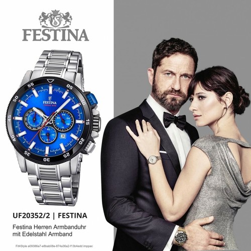 Festina Uhr Chrono Bike F20352 2 Edelstahl Blau Chronograph Special Edition TOP! - Bild 2 von 15