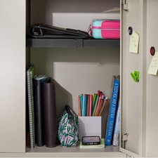 lot of 2 Lockermate by Bostitch Adjust- A-Shelf Expandable Locker Shelf Black