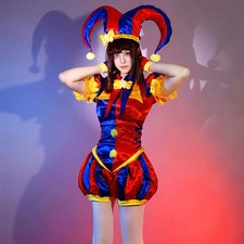 The Amazing Digital Circus Pomni Cosplay Costume Halloween Clown Suit Women