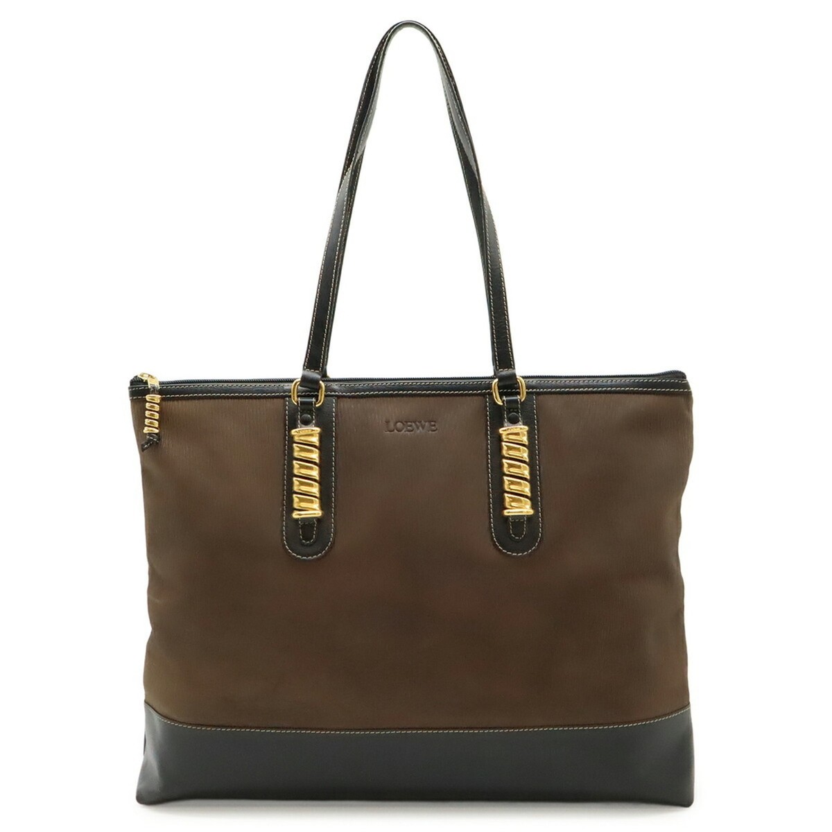 LOEWE Velázquez Tote Bag Shoulder Large Bicolor Nubuck Leather Bro