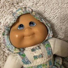 Cabbage Patch Kids Plush Doll 12in 80s Blue Green Patchwork Floral Nostalgic