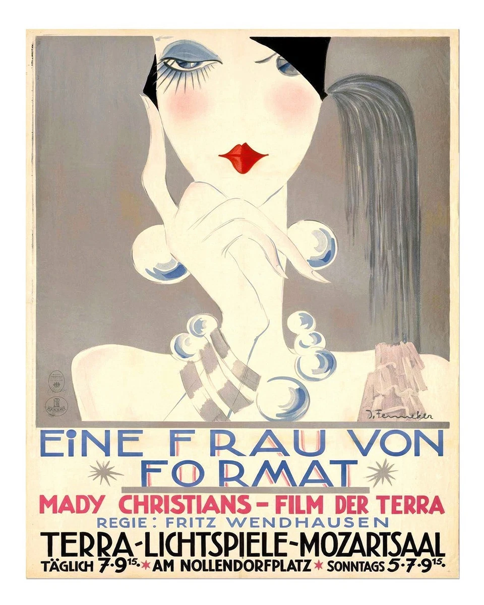 Vintage Art Deco Wall Art Poster - Elegant Feminine Design Home Decor