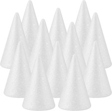 Small Craft Foam Cones White Polystyrene Cone Shaped Foam 1.8X3.2In for Craft DI