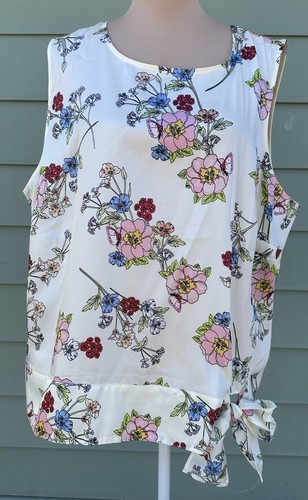 TALBOTS Womens Lightweight Polyester Top Floral Front Tie Side Multicolor W18 - Picture 1 of 7