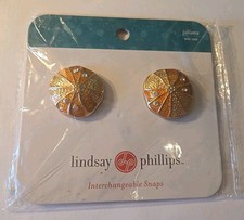 New Lindsay Phillips Juliana Shoe Snaps Sand Dollar Rhinestone Interchangeable