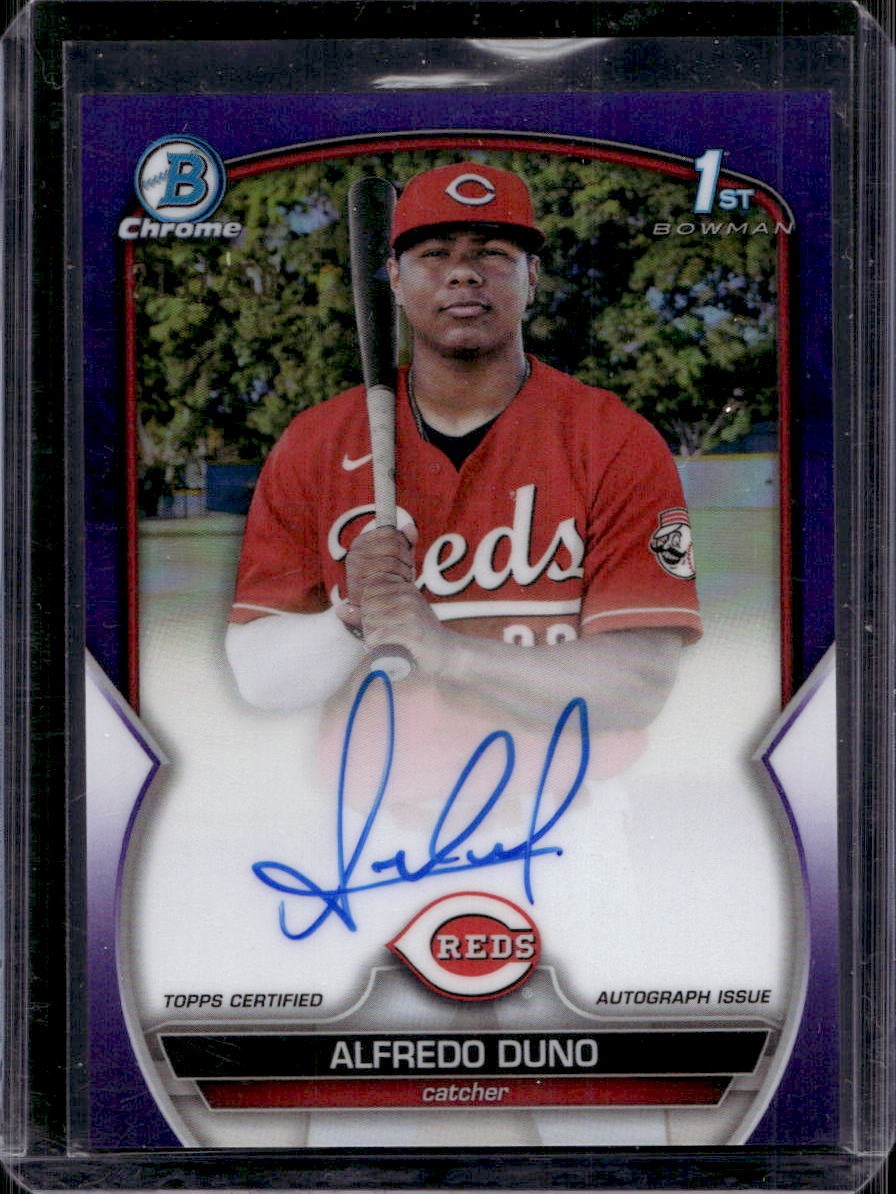Alfredo Duno 2023 Bowman Chrome #CPA-ADU Auto Purple Refractor /250