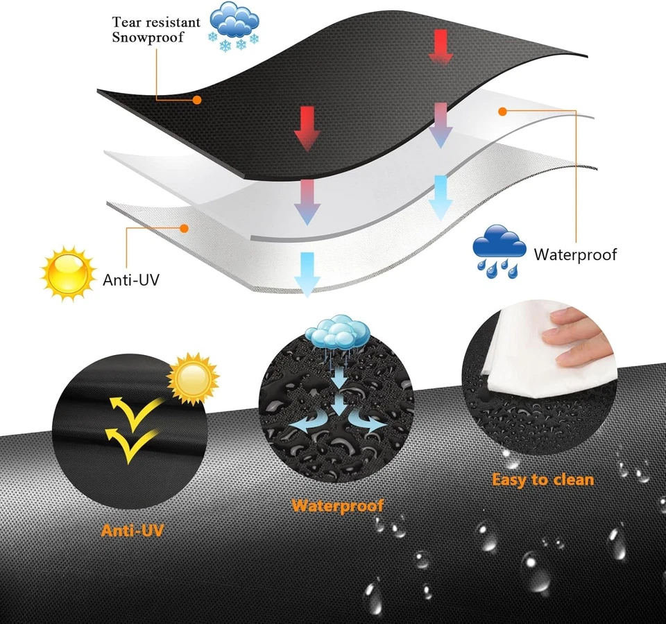 Cubierta de parrilla de gas para barbacoa de 58 pulgadas, poliéster hilado resistente al agua con protección UV para exteriores Foto 3 de 4