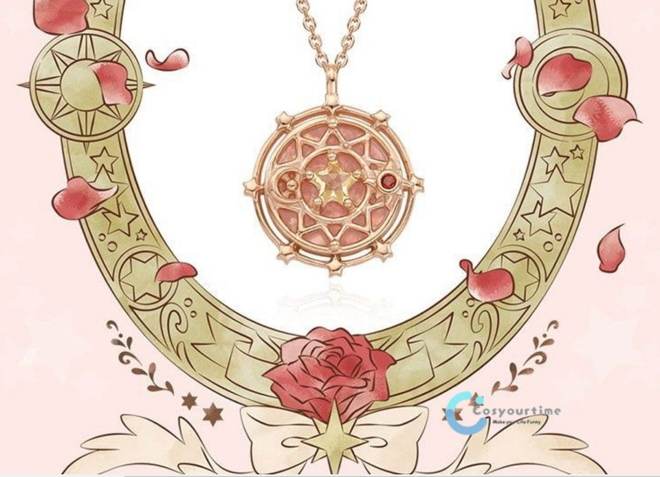 Collar Sakura Captor Tarjeta Transparente Payaso Sueño Varita Estrella Colgante Joyería Regalo