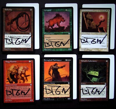 SIGNED MTG Artist Proof _ Brom _ Stronghold _ VOLRATHS LABORATORY,  BULLWHIP +4