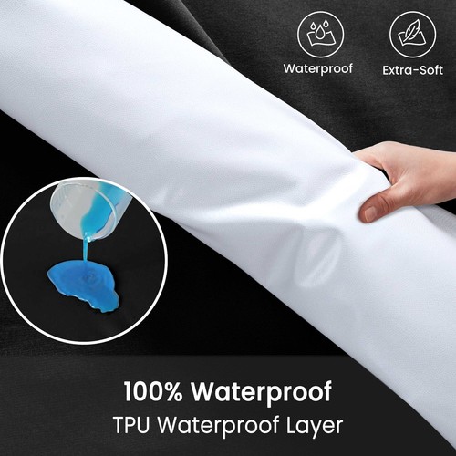 New Waterproof Mattress Cover Protector Fitted Wet Sheet Single Double King Size - Picture 13 of 43