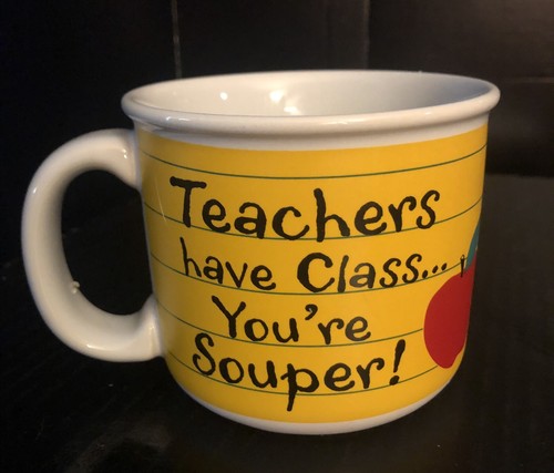 Vintage Best Favorite Teacher Coffee Soup Mug Cup Teacher Gift Pencil Holder - Picture 1 of 5