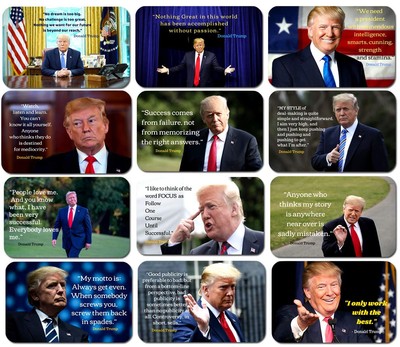 Donald Trump Quotation Cards   24 Cards with 12 Quotes   Perfect Fan Item   B...