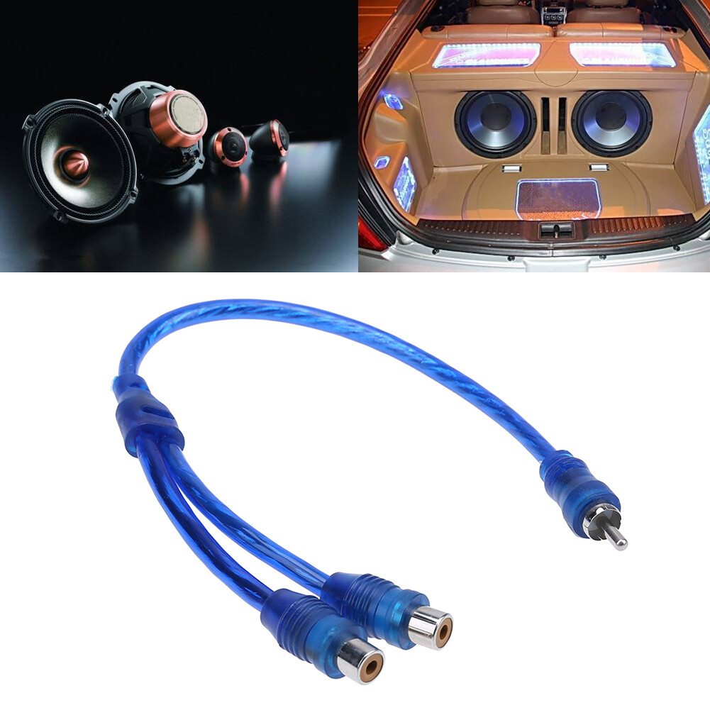 T0 Car Audio RCA Splitter Cable 2 RCA Female to 1 RCA Male Car
