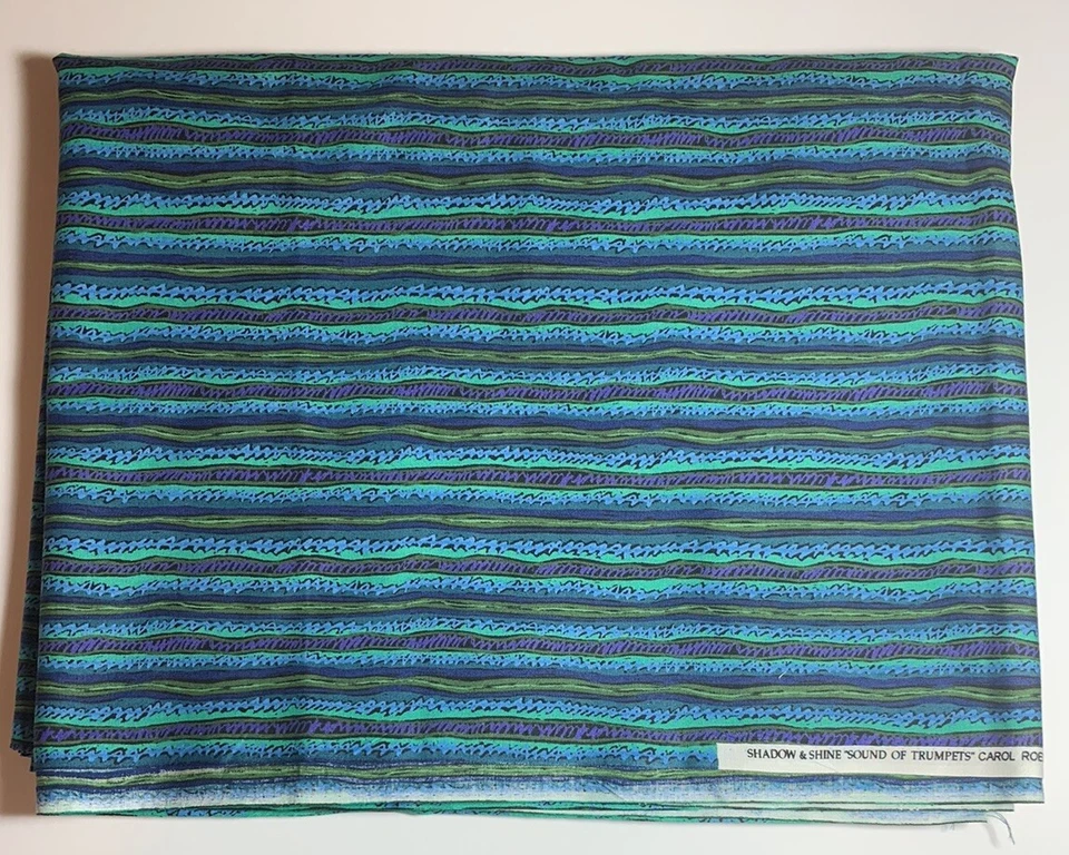 Tela 3 Yardas Sombra y Brillo Sonido de Trompetas Rayas Cuatro Esquinas Diseños 44" Foto 2 de 4