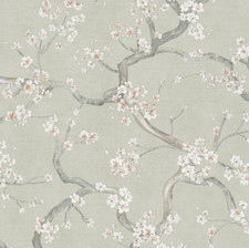Image of SAGE GREEN FLORAL WALLPAPER TEXTURED PRETTY AS CREATION BLOSSOM FLOWERS 78199-1