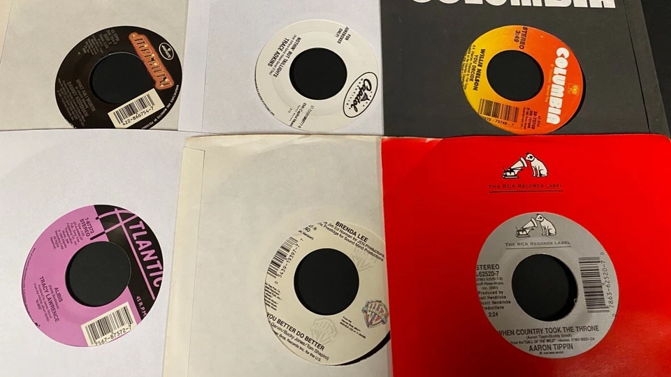 Lot of Country 45 RPM Records - Tracy Lawrence, Trace Adkins, Aaron Tippin ++ NM Foto 2 de 2