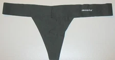 MARIKA - NEW  -  L  - BLACK - NYLON & SPANDEX SUPER WICKING FABRIC THONG PANTY