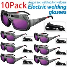 10PC Powerful Auto Darkening Welding Goggles w/ Strap Welder Glasses Helmet Mask