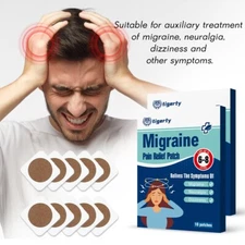 10Pcs Migraine Headache Relief Patch, Fast Acting Support for Neuralgia Symptoms