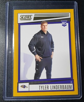 Tyler Linderbaum - Score Football 2022 - Baltimore Ravens - Gold Foil - RC