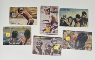 Vintage TELMEX LADATEL Complete 6 card Set:  Juego De Nino Phone Cards USED