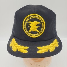Vintage NRA Incorporated 1871 Black  Gold Snapback Trucker Cap Hat Made In USA