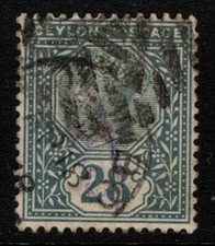 Ceylon 1886 Queen Victoria 28c Twenty eight cents slate SG199 Used