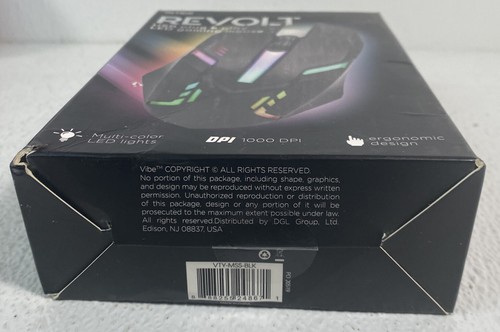 Vibe Gaming Revolt USB Plug & Play LED Gaming Mouse NEW - 第 5/12 張圖片