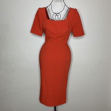 Cooper St Red Hailey Square-neck Midi Sheath Dress Women’s Size 4 NWOTs