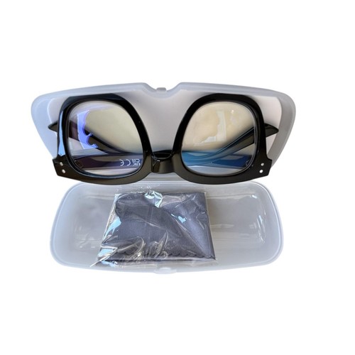 Madison Avenue Blue Light Blocking Glasses – Black Thick Frame with Case - Picture 5 of 6