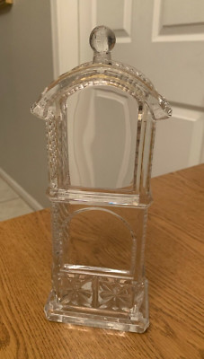 Crystal Legends by Godinger Shelf Mantle Grandfather Clock Holder 24% Lead Cryst