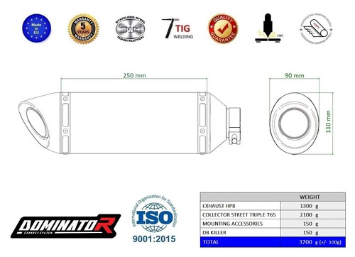 Fits to Triumph STREET TRIPLE 765 S / R / RS 2023 - 2024 Full Exhaust BLACK HP8 - Picture 5 of 5