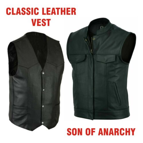 XPRO motorcycle Vest Leather Motorbike Waistcoat Biker Son of Anarchy Classic