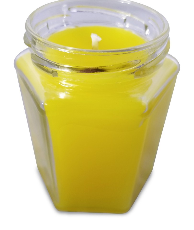 Lemon Scented 100 Percent Beeswax Jar Candle, 12 oz eBay